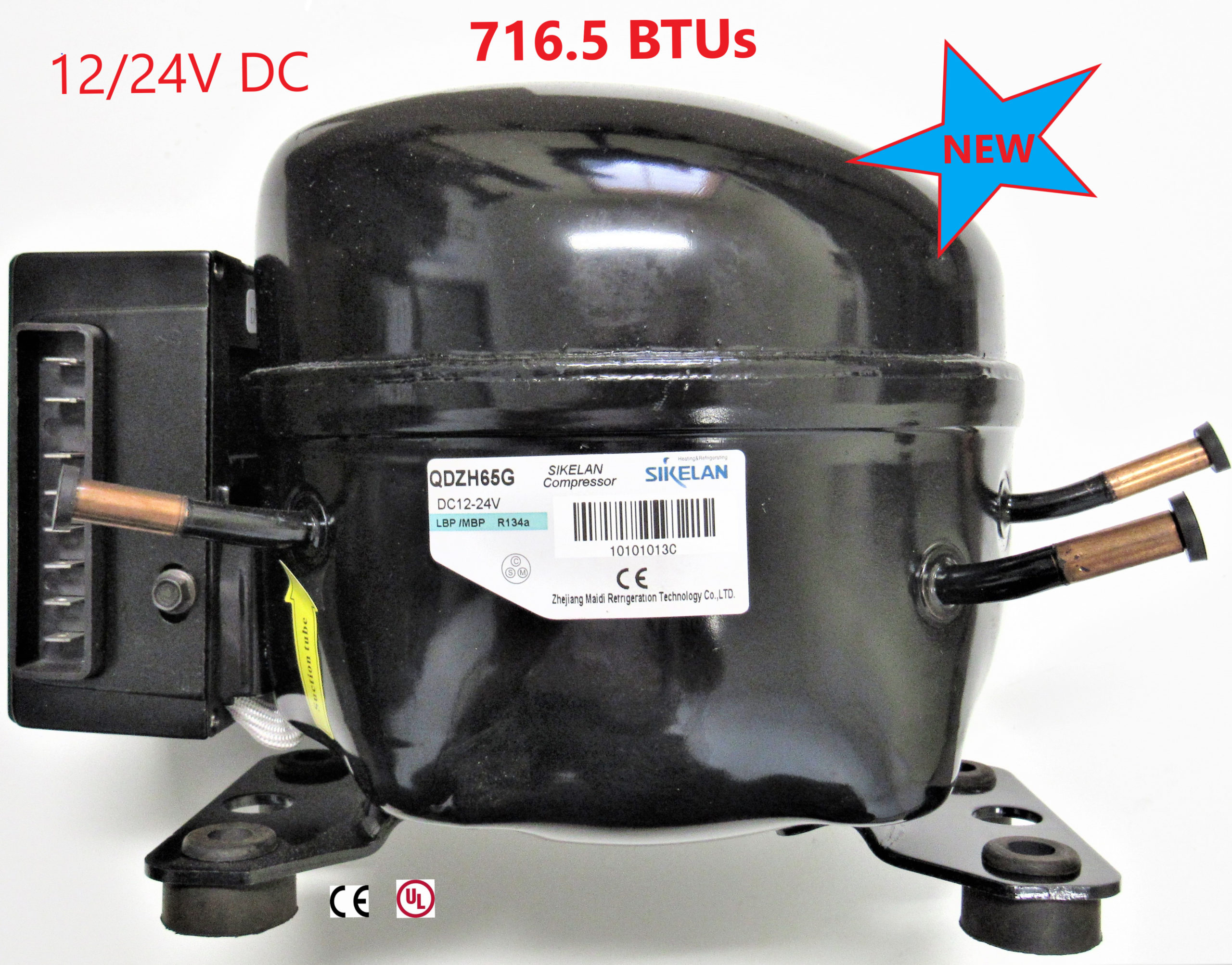 12V/24V DC Refrig Compressor Fridge Freezer RV/Marine Solar Sikelan QDZH65G  R134a ( Free Shipping ) - JC Refrigeration